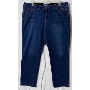 Democracy Women's Plus Size 22 Skinny Jeans Dark Wash High-Rise Blue